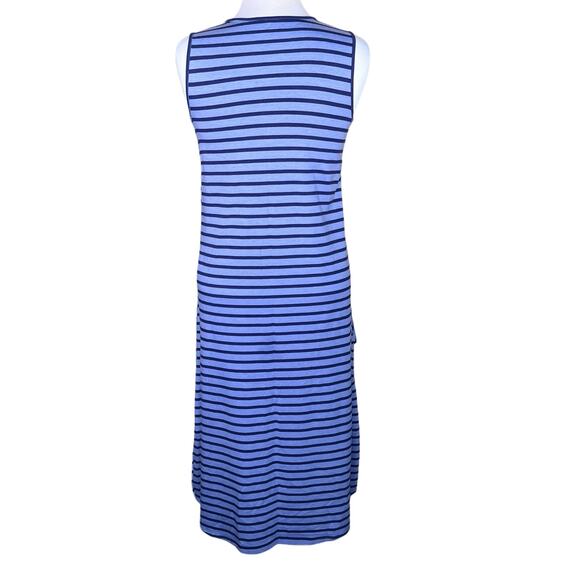 Soft Surroundings Women’s Cotton Blend Blue Striped Maxi Sun Dress XS Petite - Picture 6 of 10